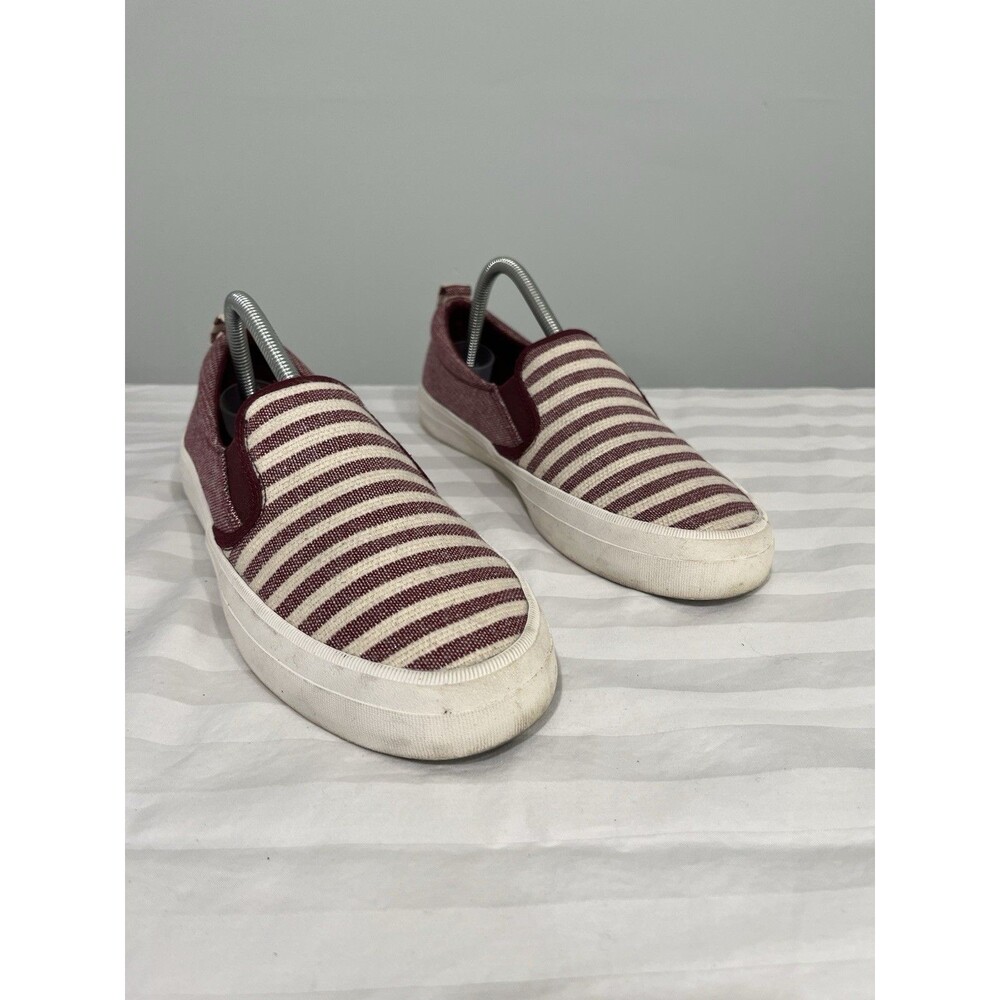 Sperry Women's Crest Vibe Boat Shoes Slip On Size 10 Red Cream Stripes STS85929
